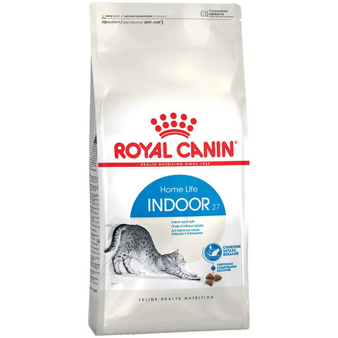 Сухой корм Royal Canin Indoor 27, взрослых кошек от 1 до 7 лет, живущих в помещении, 2 кг.