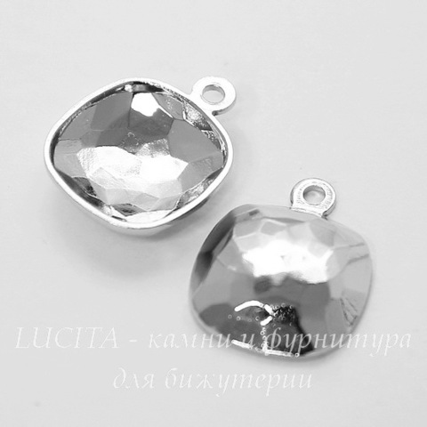 4483/J Сеттинг - основа - подвеска Сваровски для страза Cushion 10 мм (цвет - платина)