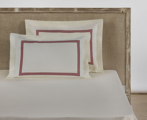 Наволочка 50х70 L'appartement Toscana слоновая кость/красная