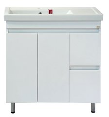 Тумба MISTY Фостер - 80 напольная с 2 ящ. правая c умывальником
