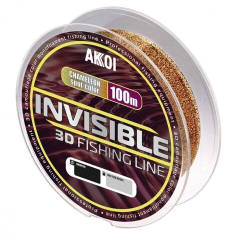 Купить рыболовную леску Akkoi Invisible 3D 0,18мм 100м (6,34 кг) хамелеон AI100CH-0.18