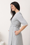 Комплект для беременных и кормящих с халатом и сорочкой 10651 серый