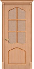 Дверь Каролина / Цвет Ф-05 (Дуб) / Стекло Риф. / Двери Браво