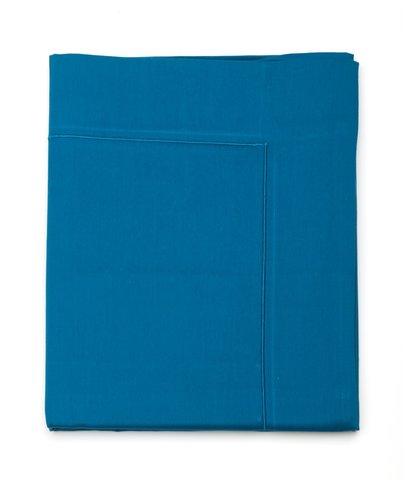 Наволочка 50х73 Blanc des Vosges Uni Bleu Paon сатин