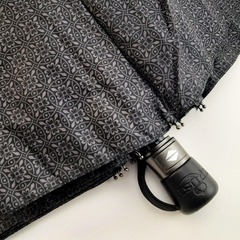 Мужской компактный зонт автомат TRUST черно-серый принт-7