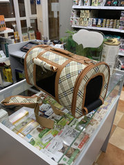 Сумка каркасная бежевая в клетку (большая)