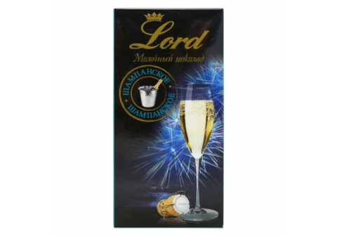 Молочный шоколад  со вкусом шампанского "Lord", 100г