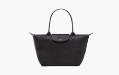 Longchamp Le Pliage Leather Xtra M Tote Bag "Black"