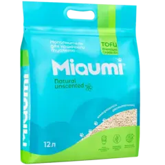 Miaumi TOFU Natural Unscente наполнитель комкующийся для кошачьего туалета растительный 12 л