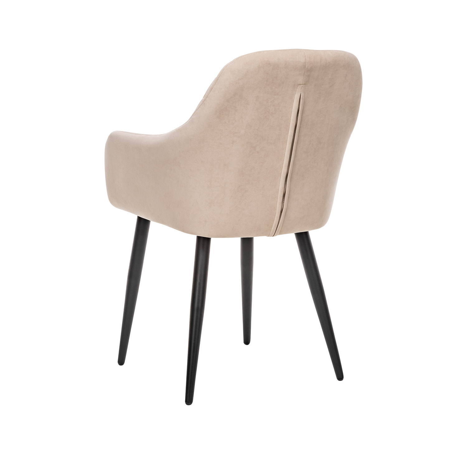 Стул с подлокотниками Leset Слим, каркас Черный, велюр Бежевый, фото 5