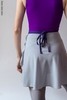 Wrap chiffon skirt with contrast ribbon 2 lengths | grey_violet