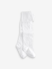 Колготки хлопковые для девочки Next N33-547, Белый