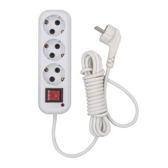 89-0-233 Фильтр сетевой 3 розетки, ПВС 3х1 мм?, 16А, с/з, 3м (Very)