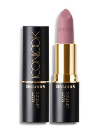 RELOUIS Помада губная матовая ICON LOOK тон:01 холодный светлый розовый