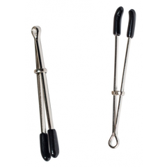 Зажимы на соски «вилки» с кисточками из замши, черный