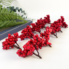 №2 Ягоды бузины зонтиком, цвет КРАСНАЯ, пучок 6 см, набор 10 шт.