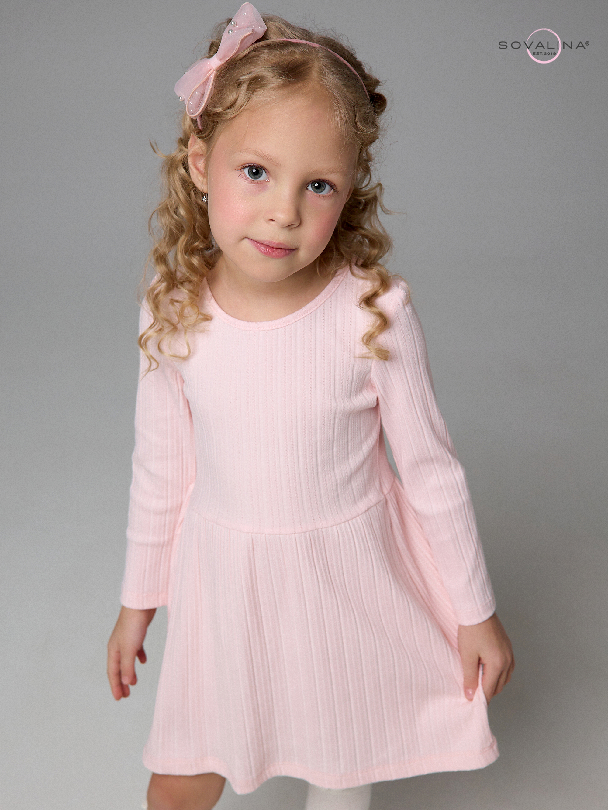 Платье Эля косичка розовый