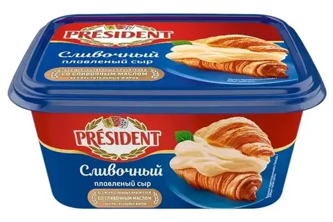Сыр плавленый Президент Сливочный 400г, шт