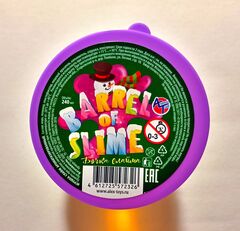 "Бочка Слайма" детская игрушка с 3-х лет, 240 мл, цвет оранжевый, фиолетово-зелёная крышка