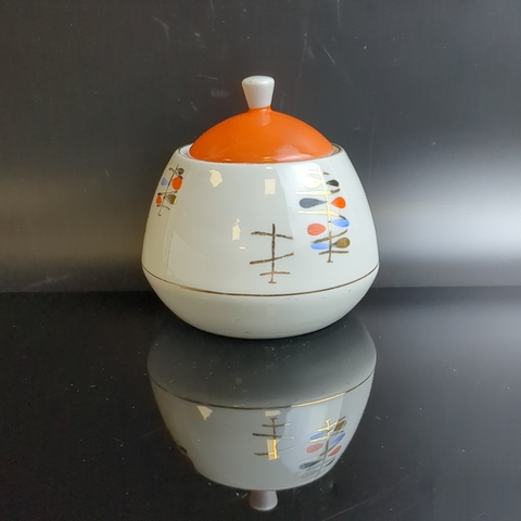 Сахарница фарфоровая из сервиза "AUSMA", роспись, золочение, Рижский ФФЗ, винтаж 1950-1970 гг