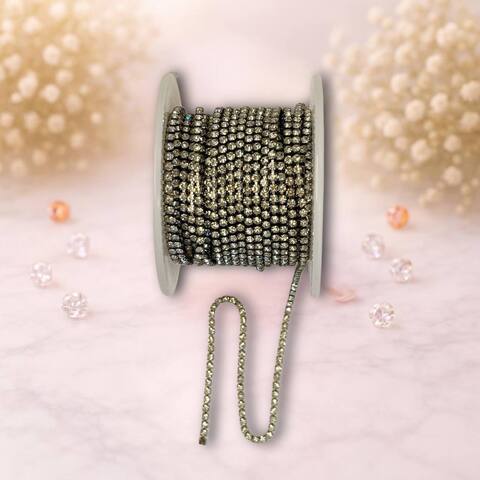 стразовая лента, 2мм,цвет серый-графит, 1метр