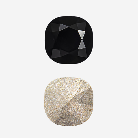 Кристалл Кушон (Сushion), оттенок "Черный"/"Jet", 12мм