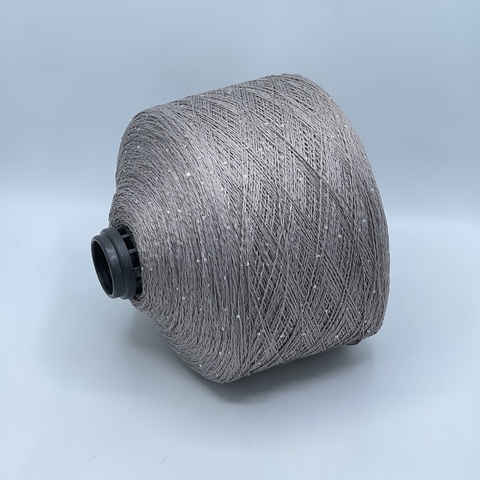 Бобинная пряжа, Linette Pailletes, 450м, 80% Лен, 20% Полиэстер(пайетка), Латунь+пайетка. 39434