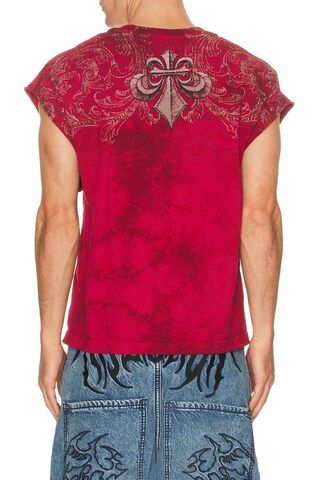 Affliction | Футболка мужская без рукавов Collapse muscle tee in red A31256 сзади