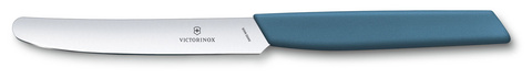 Нож кухонный Victorinox Swiss Modern (6.9006.112) стальной столовый лезв.110мм прямая заточка синий