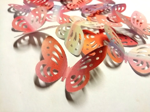 Вафельные Бабочки Цветные 