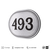 Номерок на дверь квартиры 493, для кабинета, офиса, шильдик 9 х 7 см, брашированная сталь, Айдентика Технолоджи
