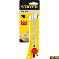 STAYER SK-25, 25 мм, нож с винтовым фиксатором, Professional (09173)