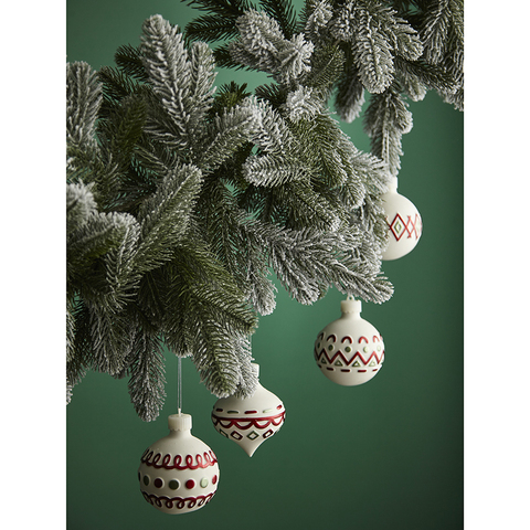 Набор елочных украшений с подсветкой 4шт Tkano Festive embroidey New Year Essential