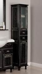 Шкаф-колонна ЖЕРОНА левая черное серебро