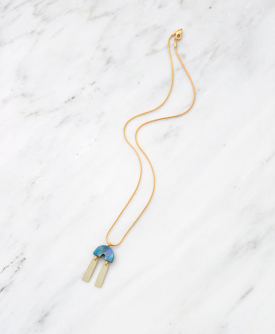 Подвеска Cecilie Necklace in Blue Mother of Pearl