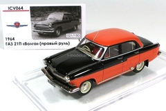 GAZ-21P Volga 1964 right steering wheel Limited Edition of 150 red-black 1:43 ICV064