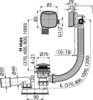 Alcaplast A509CKM-100 Сифон для ванны CLICK/CLACK с напуском воды через перелив для ванн с толстыми стенками, хром