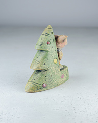 Скульптурка из шамотной глины «Новогодний хрюша», 13х15 см,Falco Ceramic