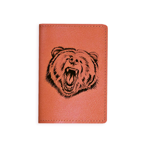 Обложка на паспорт «Оскал медведя», рыжая