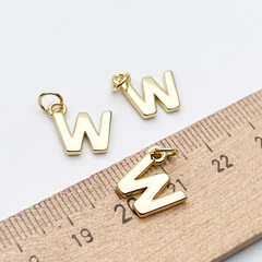 Подвеска Буква W, цвет золото, размер 12*12,5 мм, цена за 1 шт