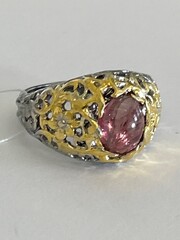Ария-турмалин (кольцо из серебра)