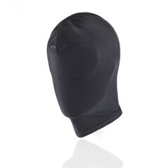 Черный текстильный шлем без прорезей для глаз - 