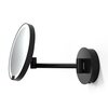 Decor Walther 0122360 Decor Walther Round Just Look WR Косметическое зеркало 21.5см, подвесное, увел. 5x, подсветка LED, от аккумулятора,цвет: черный мат (Снято с пр-ва)