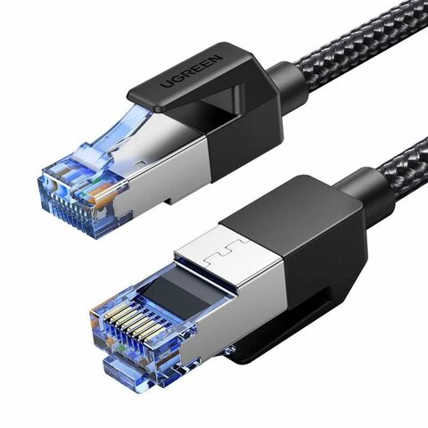 Кабель  UGREEN NW153 (30799) Cat8 CLASSⅠF/FTP Round Ethernet Cable оплетка, 15м, черный