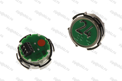 Кнопка (кнопочный модуль) RT42 RUS "24 Этаж", круглая, красная подсветка, Брайль.