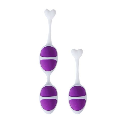 Фиолетовые вагинальные шарики из силикона: 2+1 - Baile Pretty Love BI-014268-0603