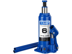 ЗУБР 6 т, 215 - 415 мм, бутылочный гидравлический домкрат, Профессионал (43060-6)