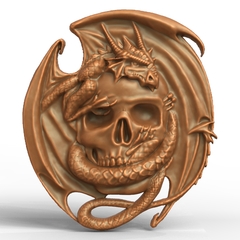 Силиконовый молд Череп с драконом