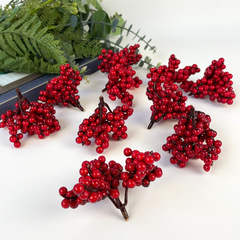 №2 Ягоды бузины зонтиком, цвет КРАСНАЯ, пучок 6 см, набор 10 шт.