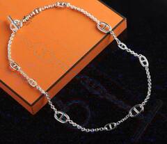 Колье сотуар длинное из неродированного серебра 925 пробы FARANDOL